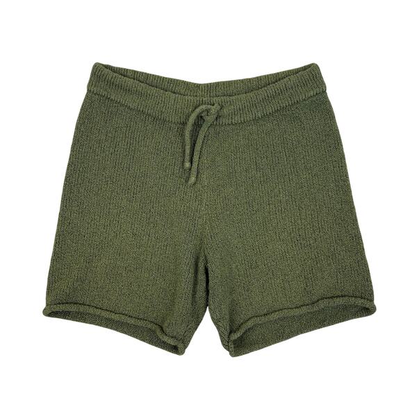 ASOS Design Textured Knit Shorts Olive Green Mens Size S Streetwear Urban Casual - Picture 2 of 9
